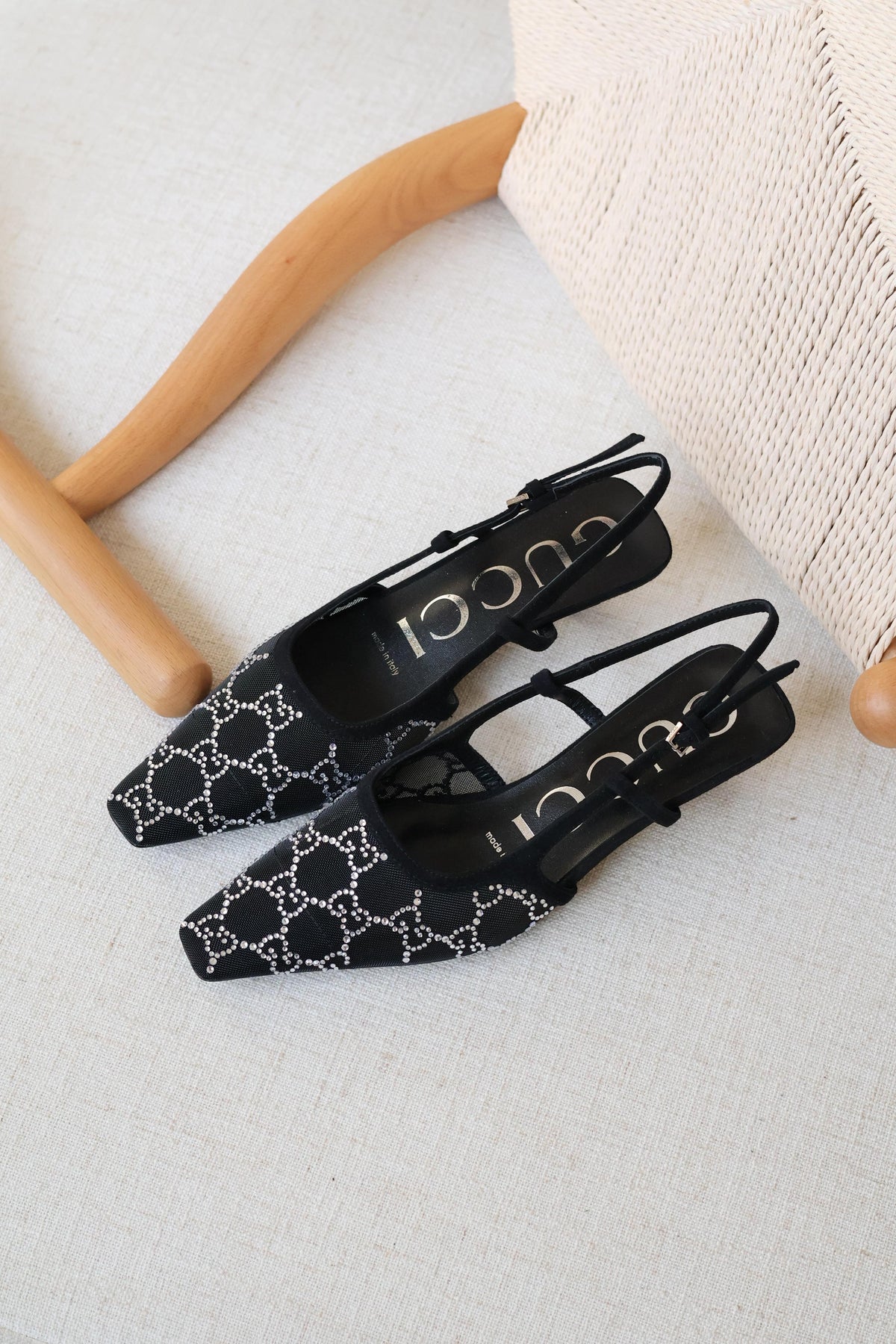 GUCCI CRYSTAL SLINGBACK PUMP