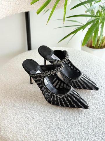 JIMMY CHOO RHINESTONE CUT-OUT HEEL