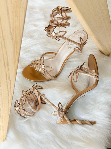 RENE CAOVILLA CLEO BUTTERFLY SPIRAL ANKLE WRAP