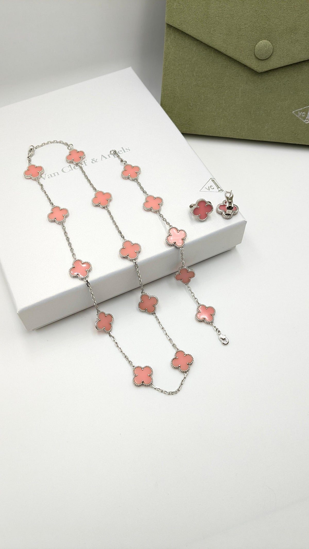 VAN CLEEF NECKLACE, EARRING & BRACELET