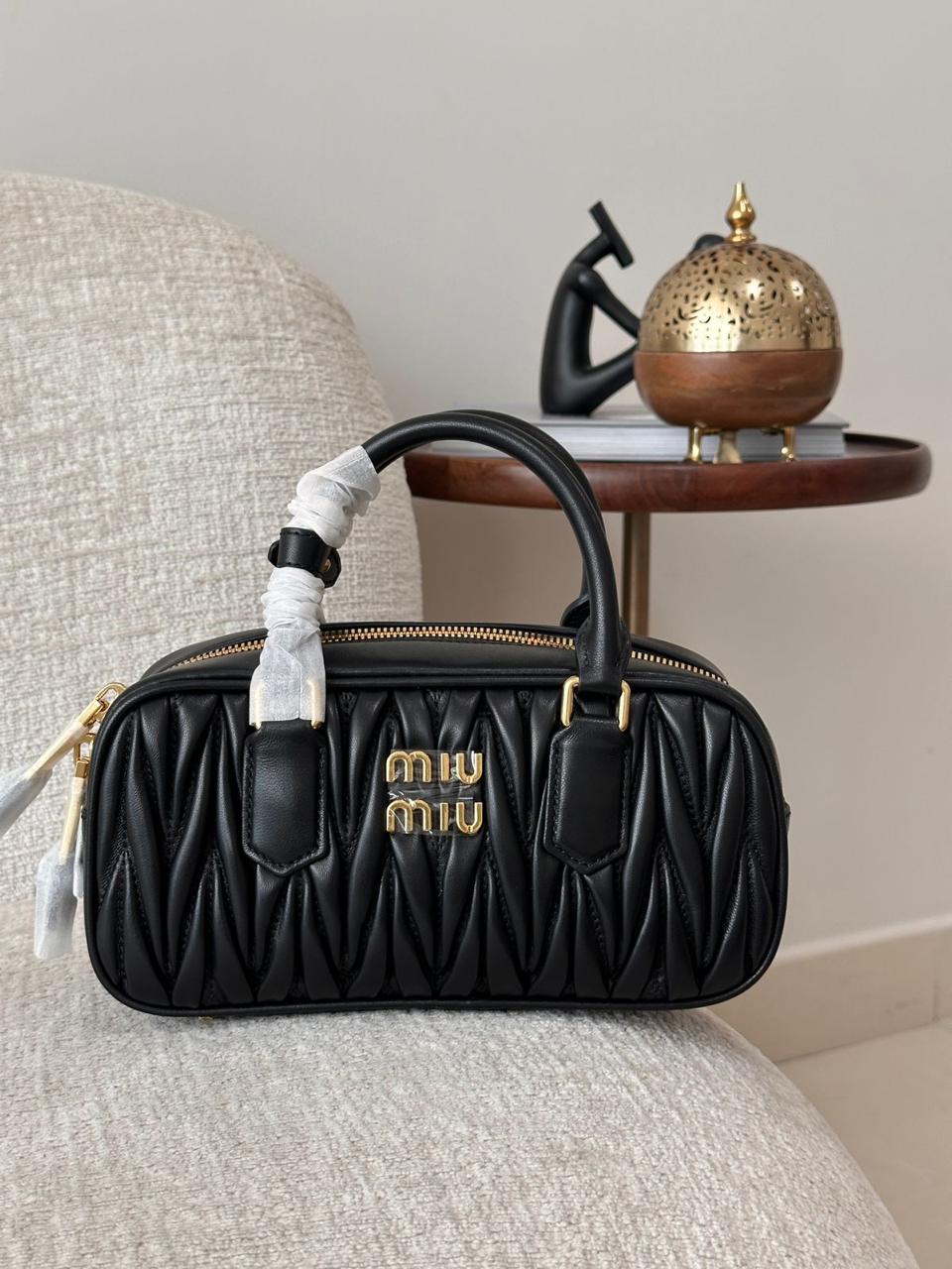 MIU MIU ARCADIE MATELASSÉ NAPPA LEATHER HANDBAG