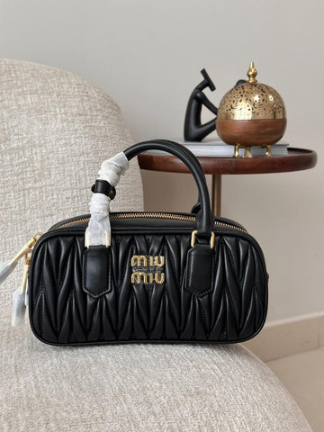 MIU MIU ARCADIE MATELASSÉ NAPPA LEATHER HANDBAG