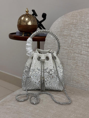 JIMMY CHOO BON BON BUCKET HANDBAG